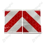 Reflective Tail Lift Flags -  35*26 CM Red White Truck Cargo Warning Reflective Tail Lift Flags